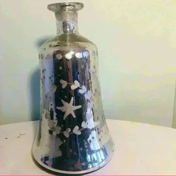 Mercury Glass Bell Shaped embossed vase. - Picture 2 of 3